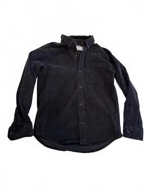 Old Navy Black Corduroy Button-Up Shirt Large (10-12)